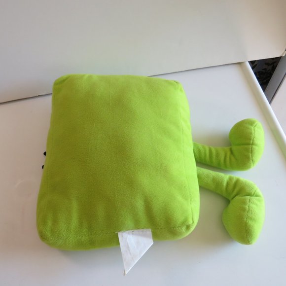 Lime Green Square Monster w BIG EYES 14" Stuffed Animal Toy EMBOIRDERED EYES - Picture 2 of 4